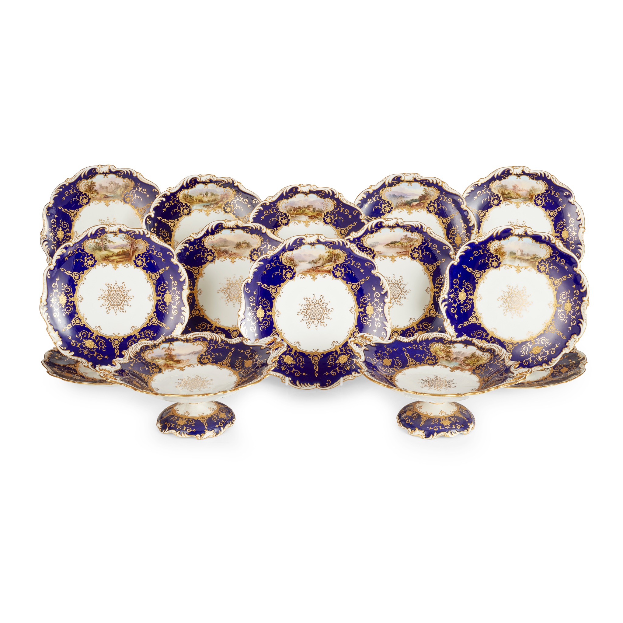 A COALPORT PART DESSERT SERVICE