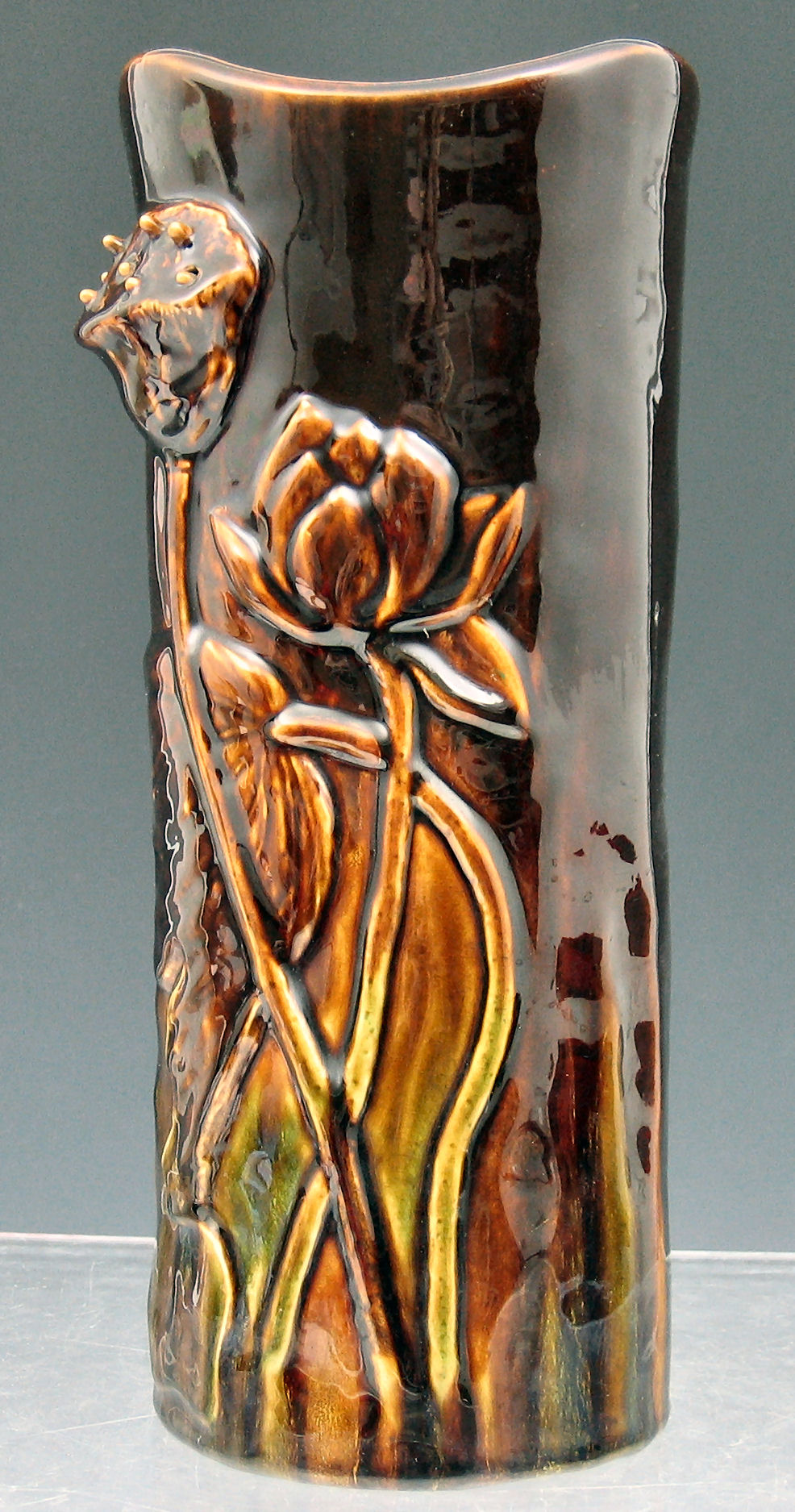 Christopher Dresser (1834-1904) A Linthorpe Japanoiserie brush pot,