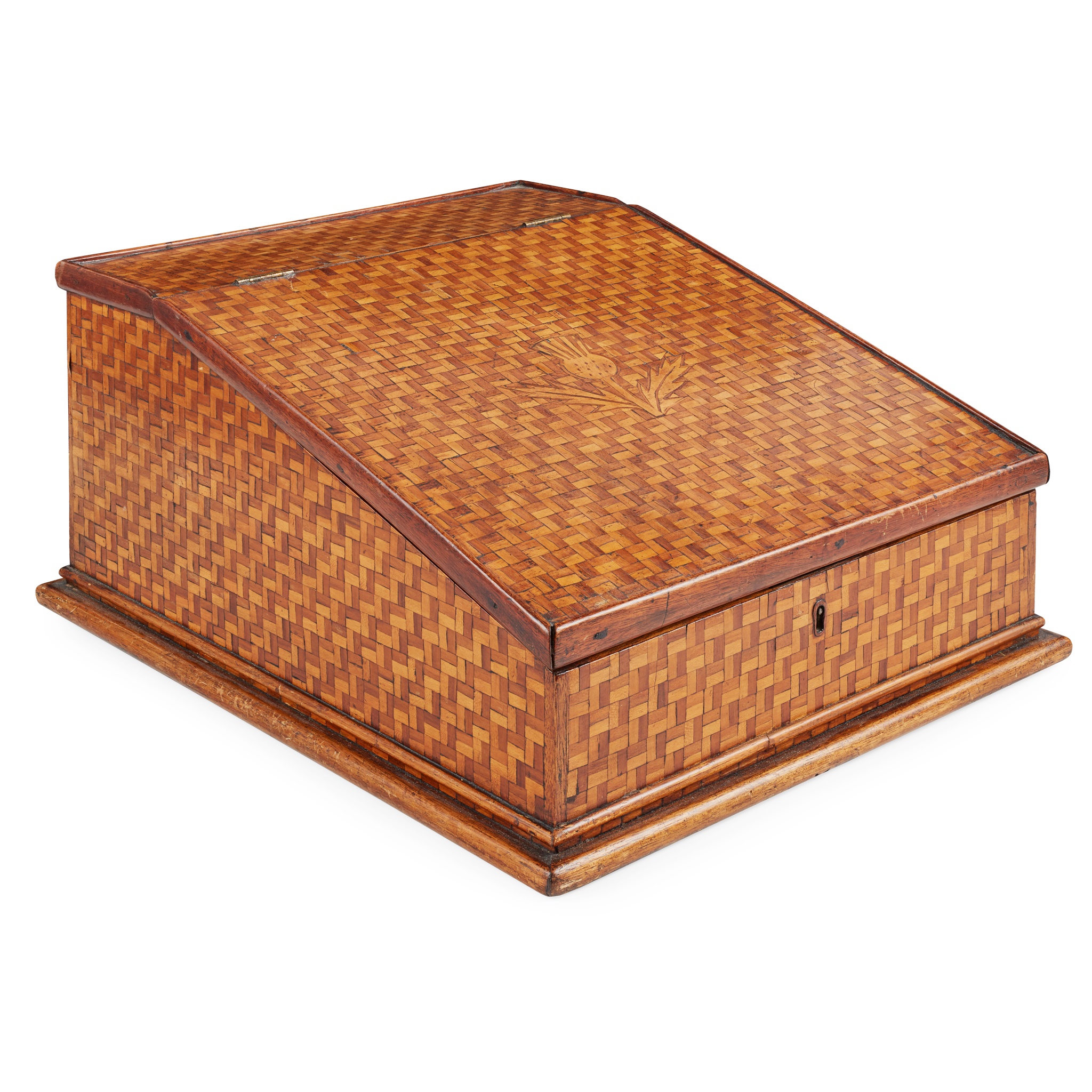 SCOTTISH PARQUETRY AND MARQUETRY-INLAID TABLE DESK