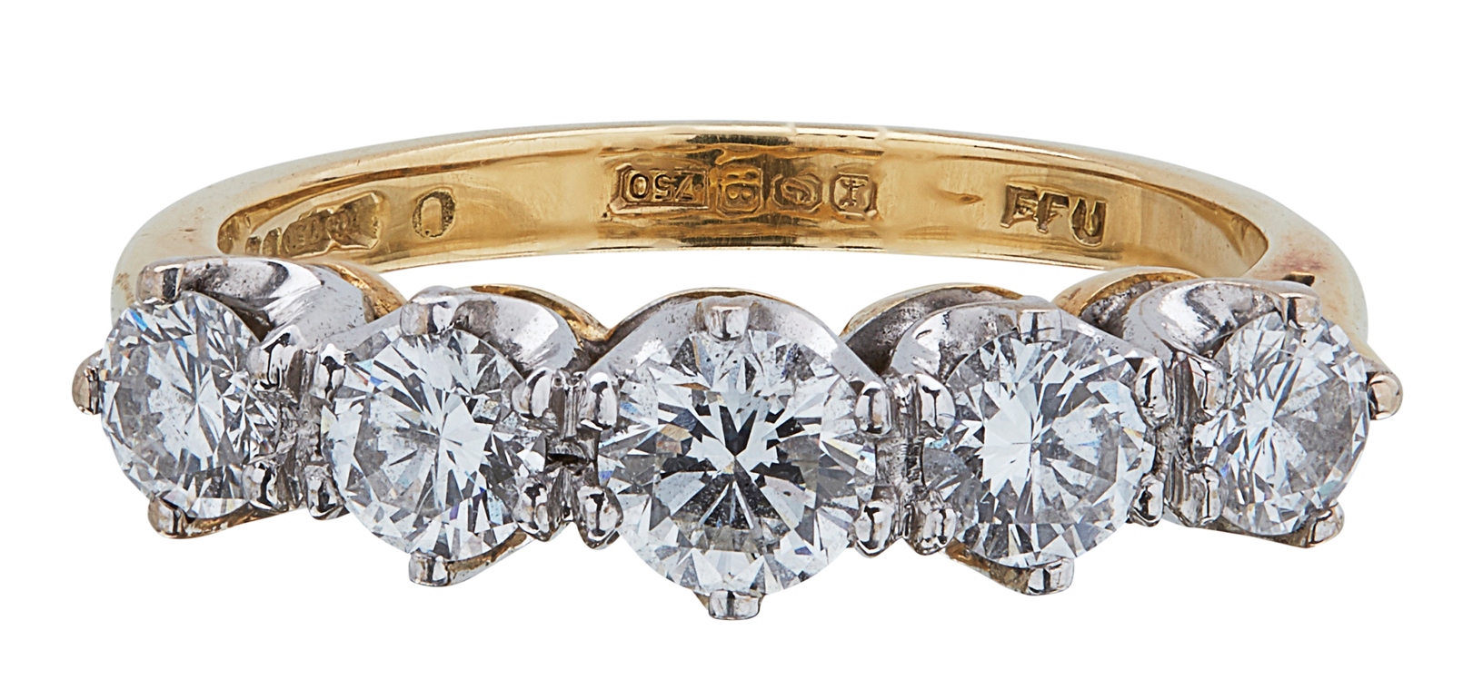 A five stone diamond ring