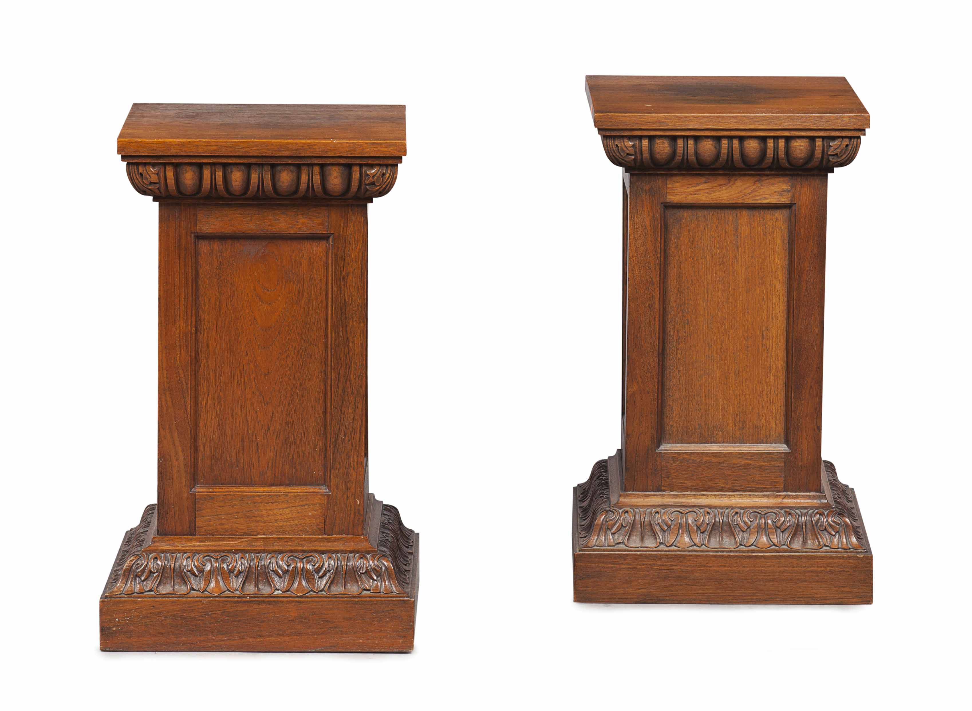 PAIR OF TEAK PEDESTALS