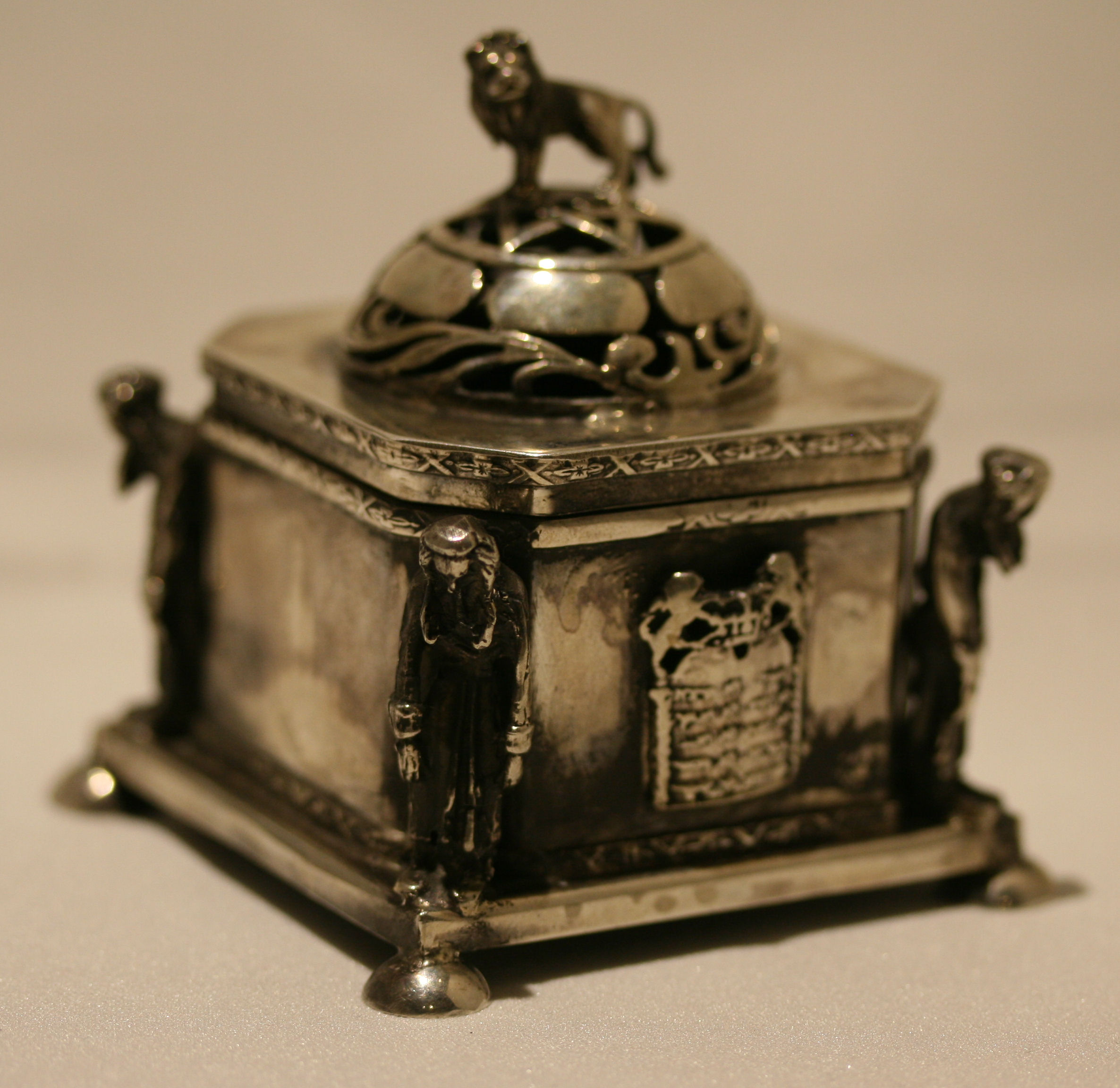 A Russian silver box and cover