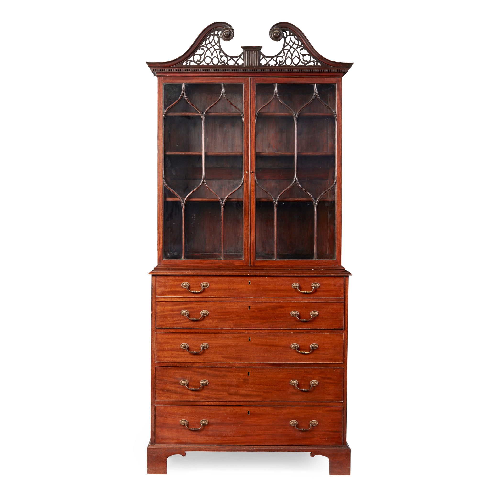 GEORGE III MAHOGANY SECRETAIRE BOOKCASE