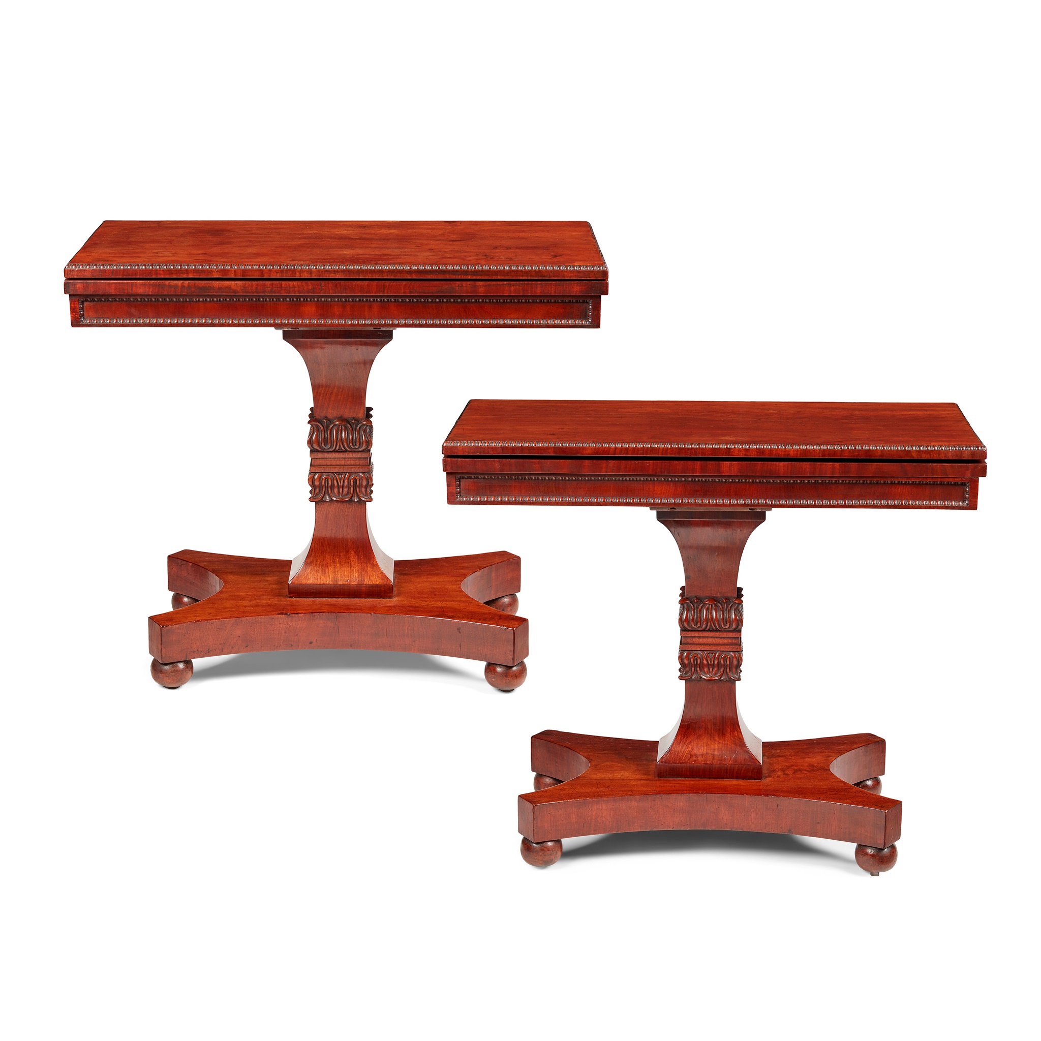 A FINE PAIR OF MAHOGANY TEA TABLES, ATTRIBUTED TO WILLIAM TROTTER, EDINBURGH