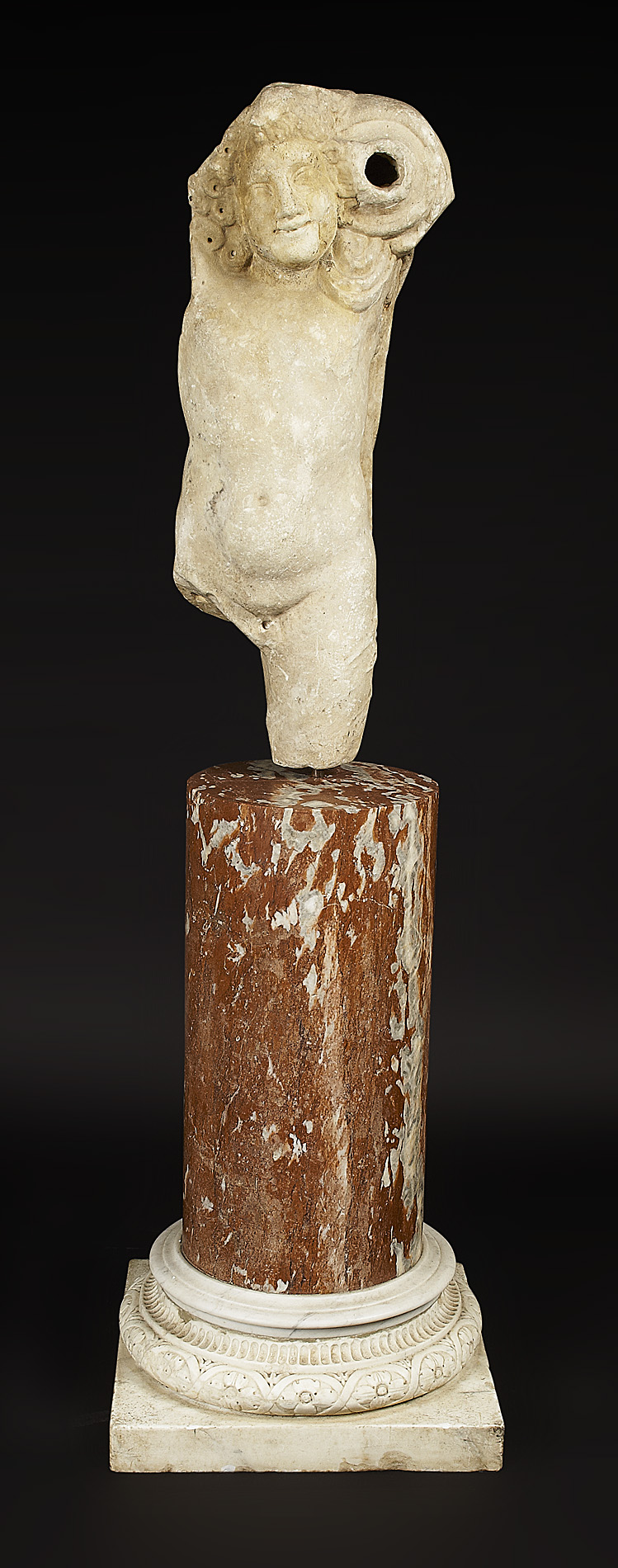 CONTINENTAL MARBLE FIGURE ON STAND