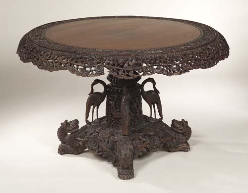 A 19th century Selanese rosewood centre table,