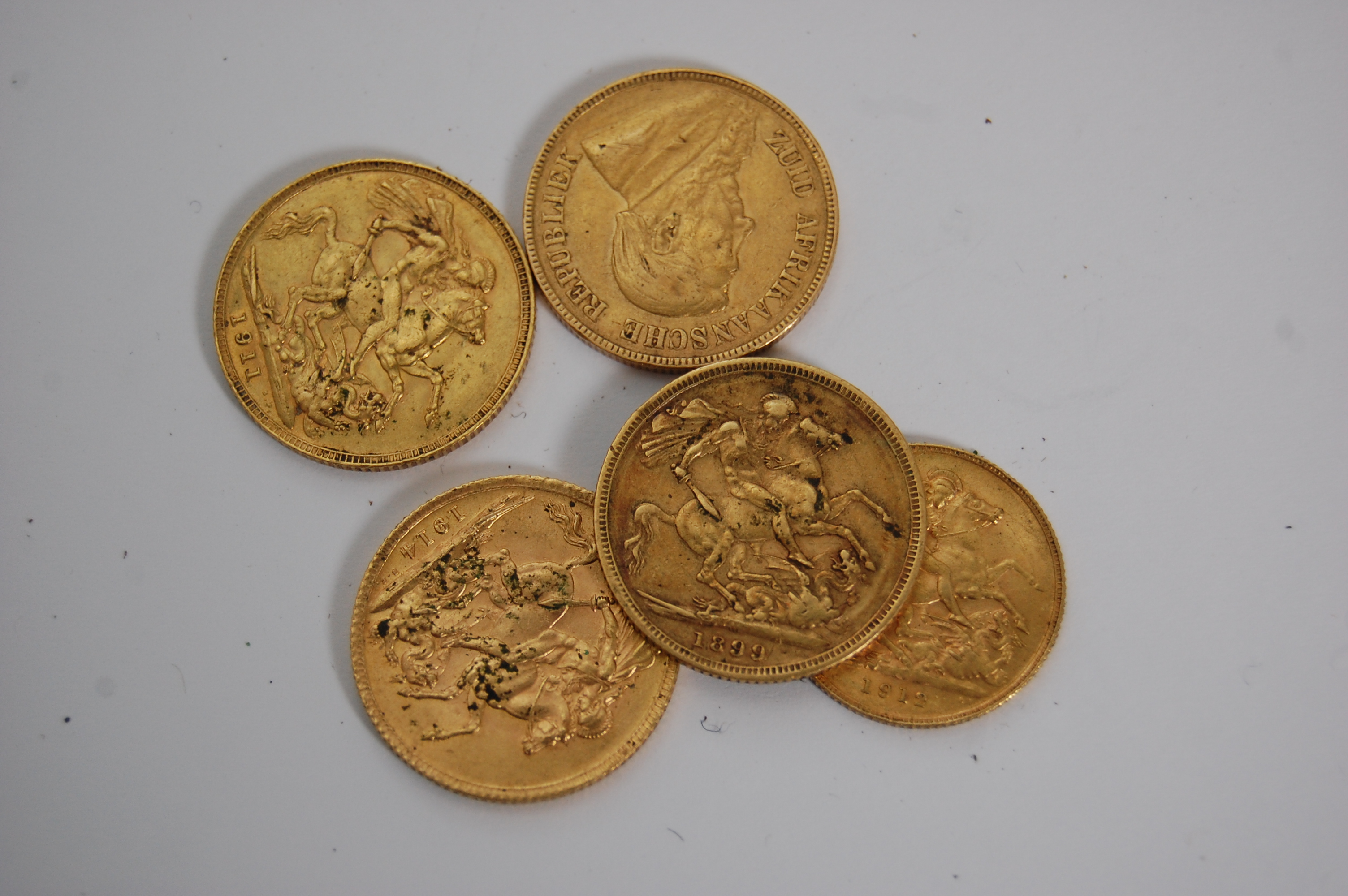 A collection of gold coins