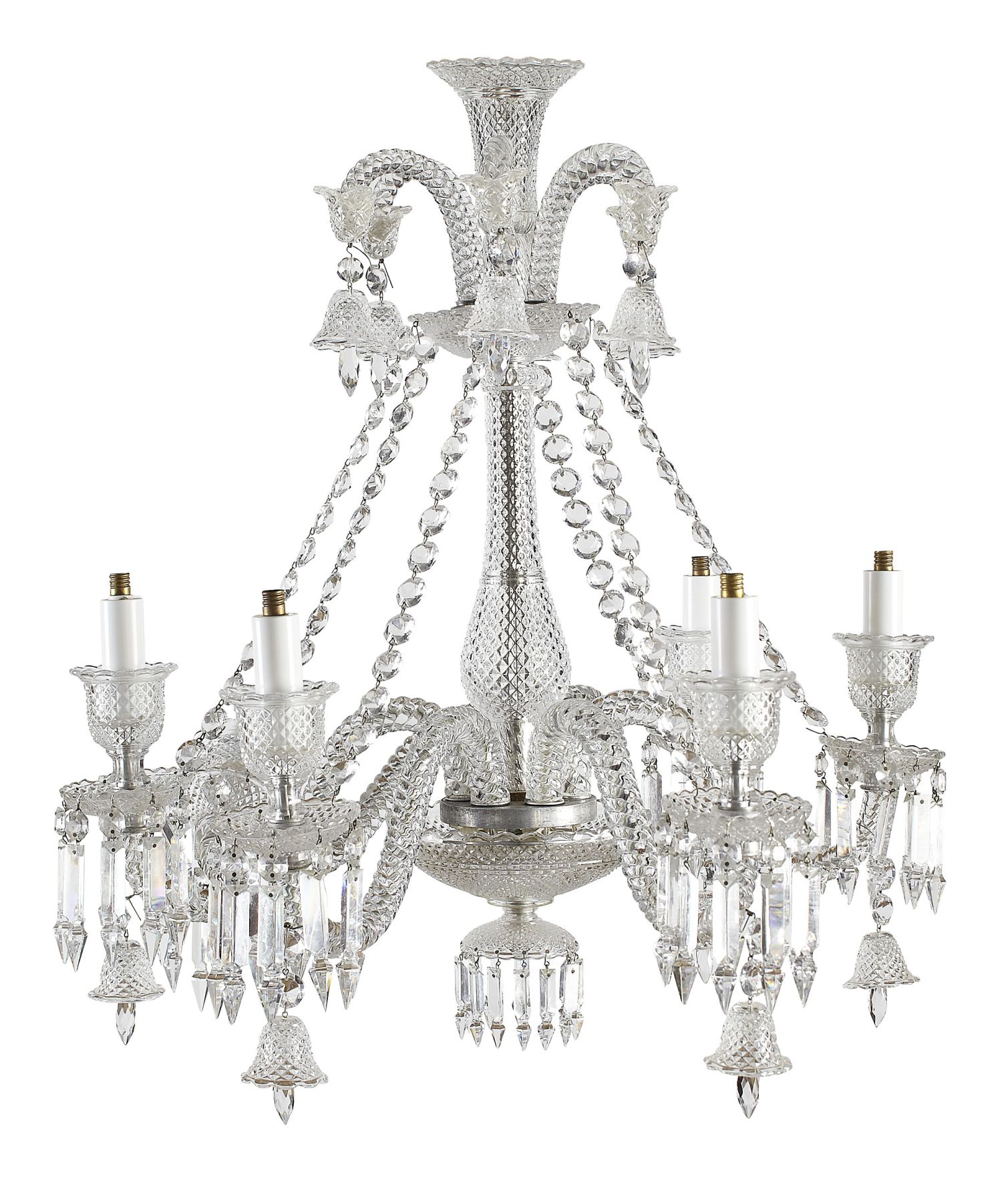 BACCARAT SIX ARM GLASS CHANDELIER