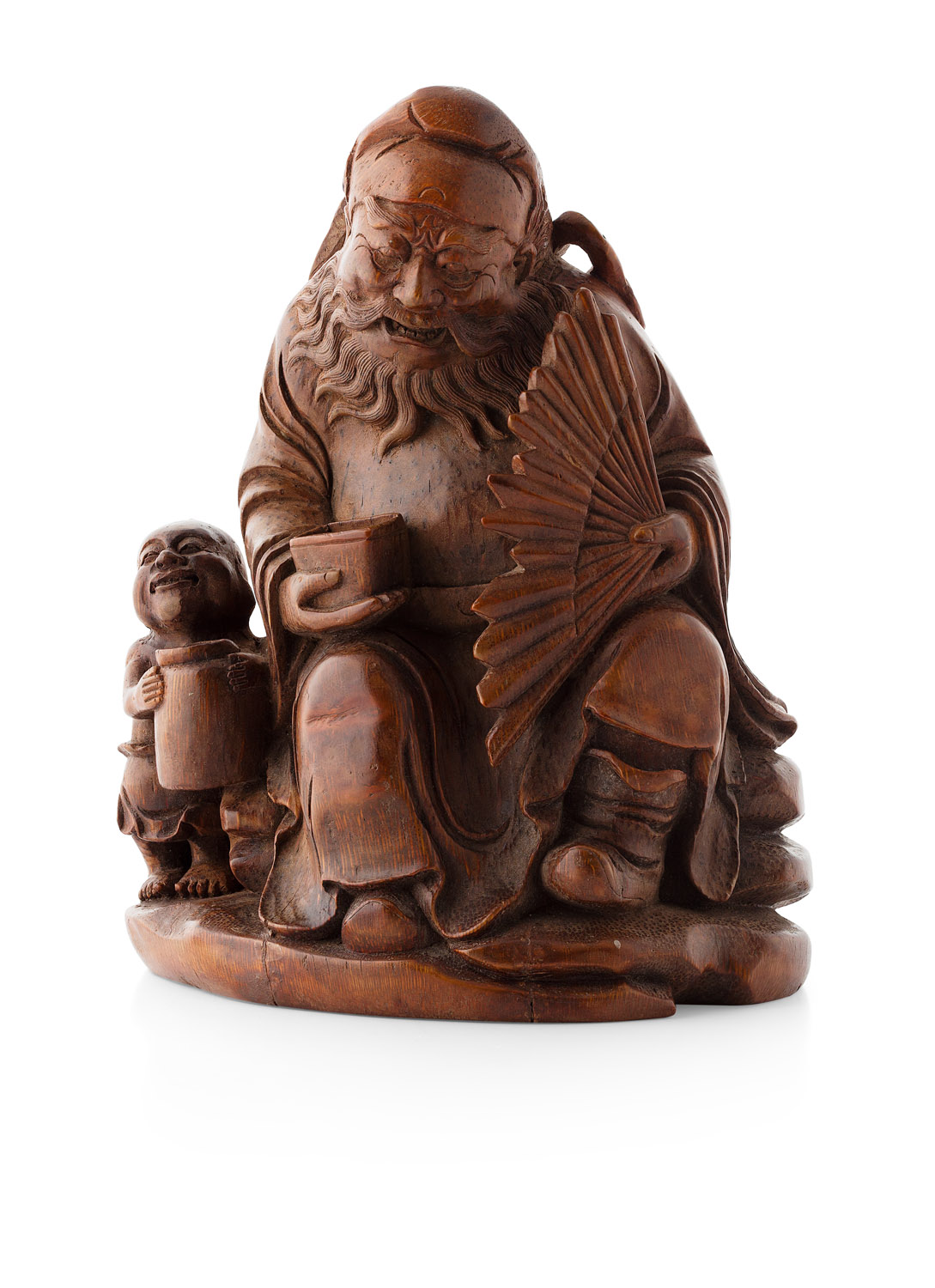 CARVED BAMBOO FIGURE OF LI PO