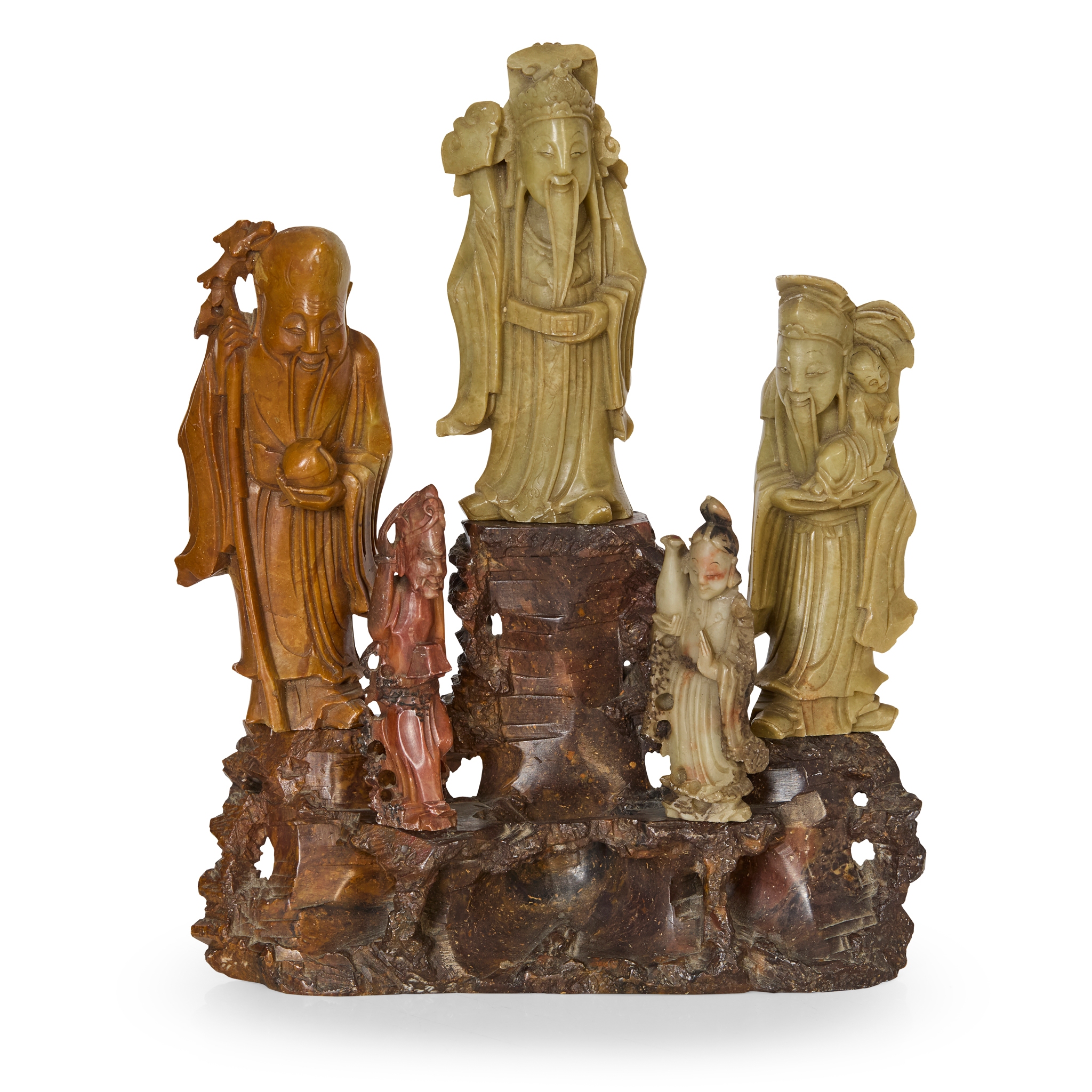 CHINESE SOAPSTONE CARVINGS OF IMMORTALS