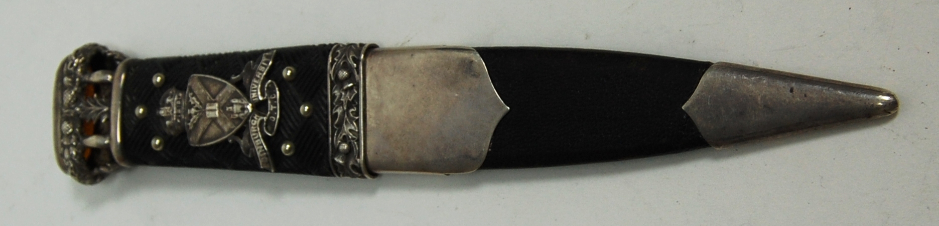 A scarce silver mounted Edinburgh University OTC officers sgian dubh