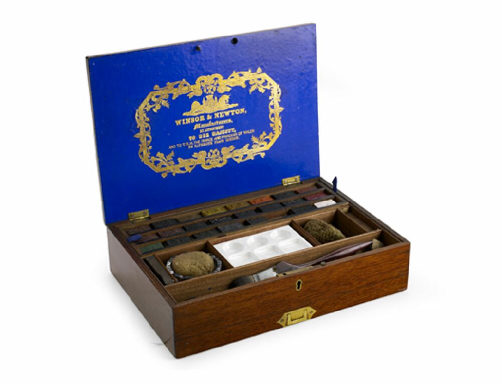 A VICTORIAN period mahogany artist's box by Windsor & Newton ALTERATION - NOT REGENCY