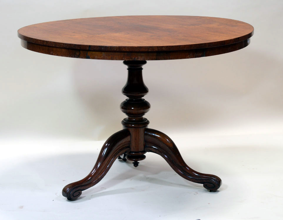A Victorian period rosewood breakfast table