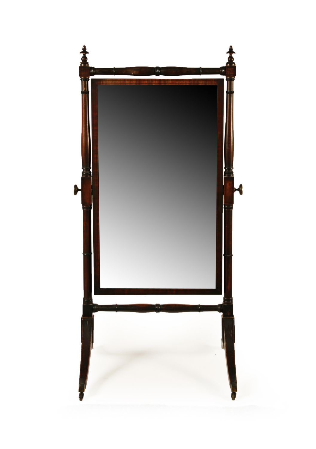 REGENCY MAHOGANY CHEVAL DRESSING GLASS
