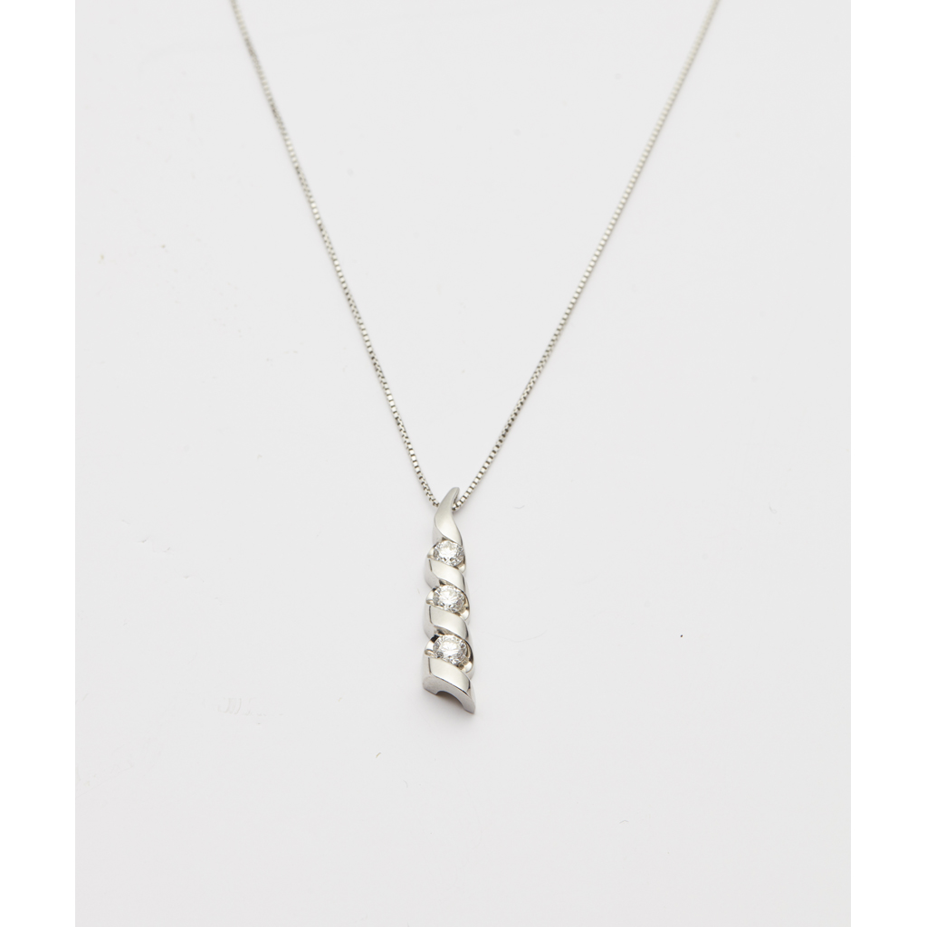A platinum and diamond set pendant