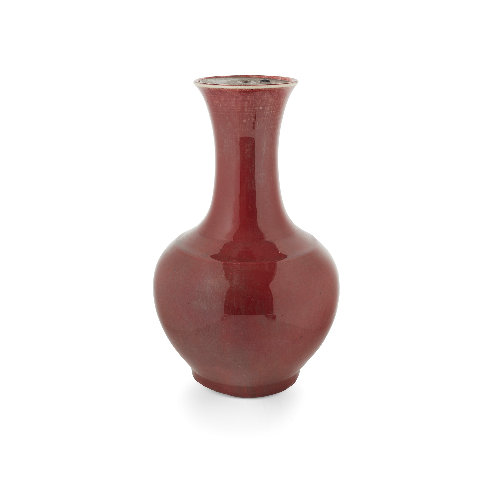 RED-GLAZED BALUSTER VASE
