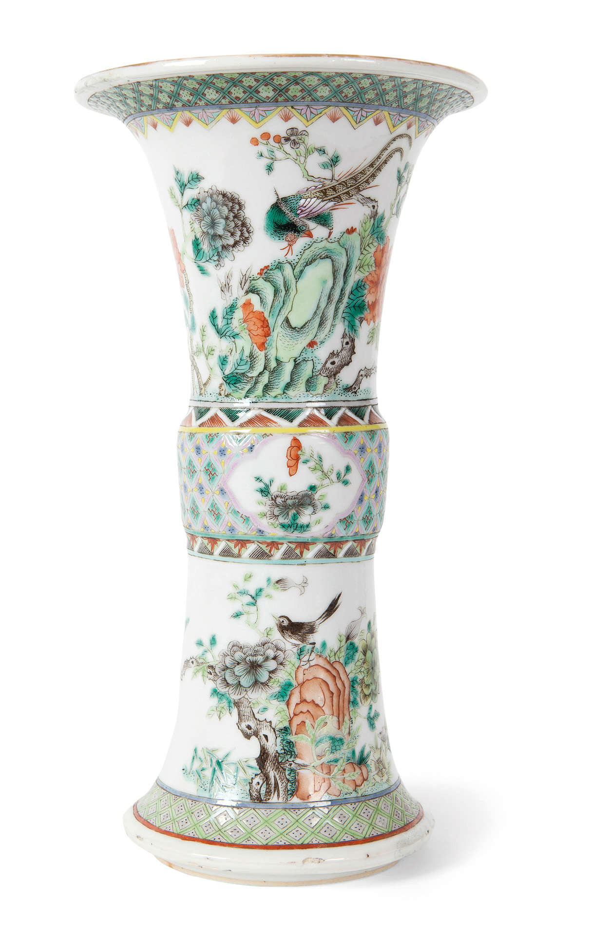 CHINESE FAMILLE VERTE GU VASE