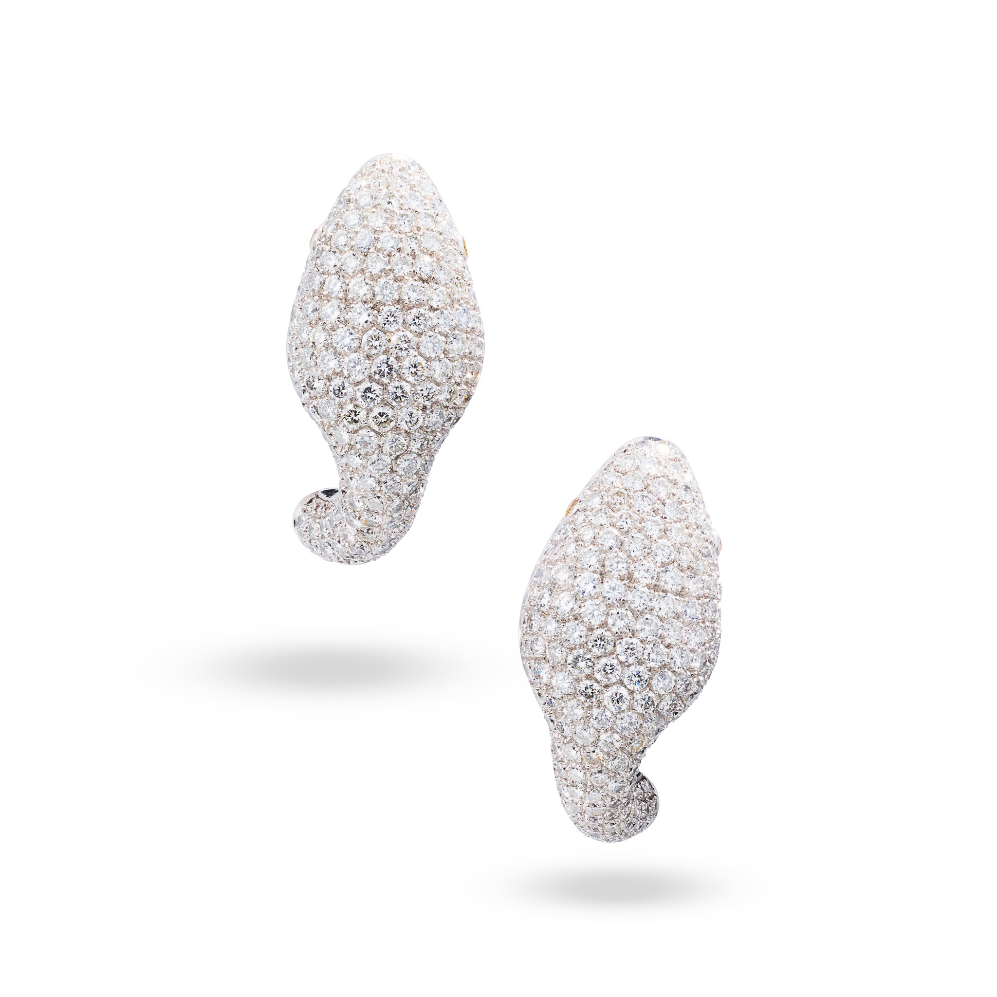 A pair of diamond earrings