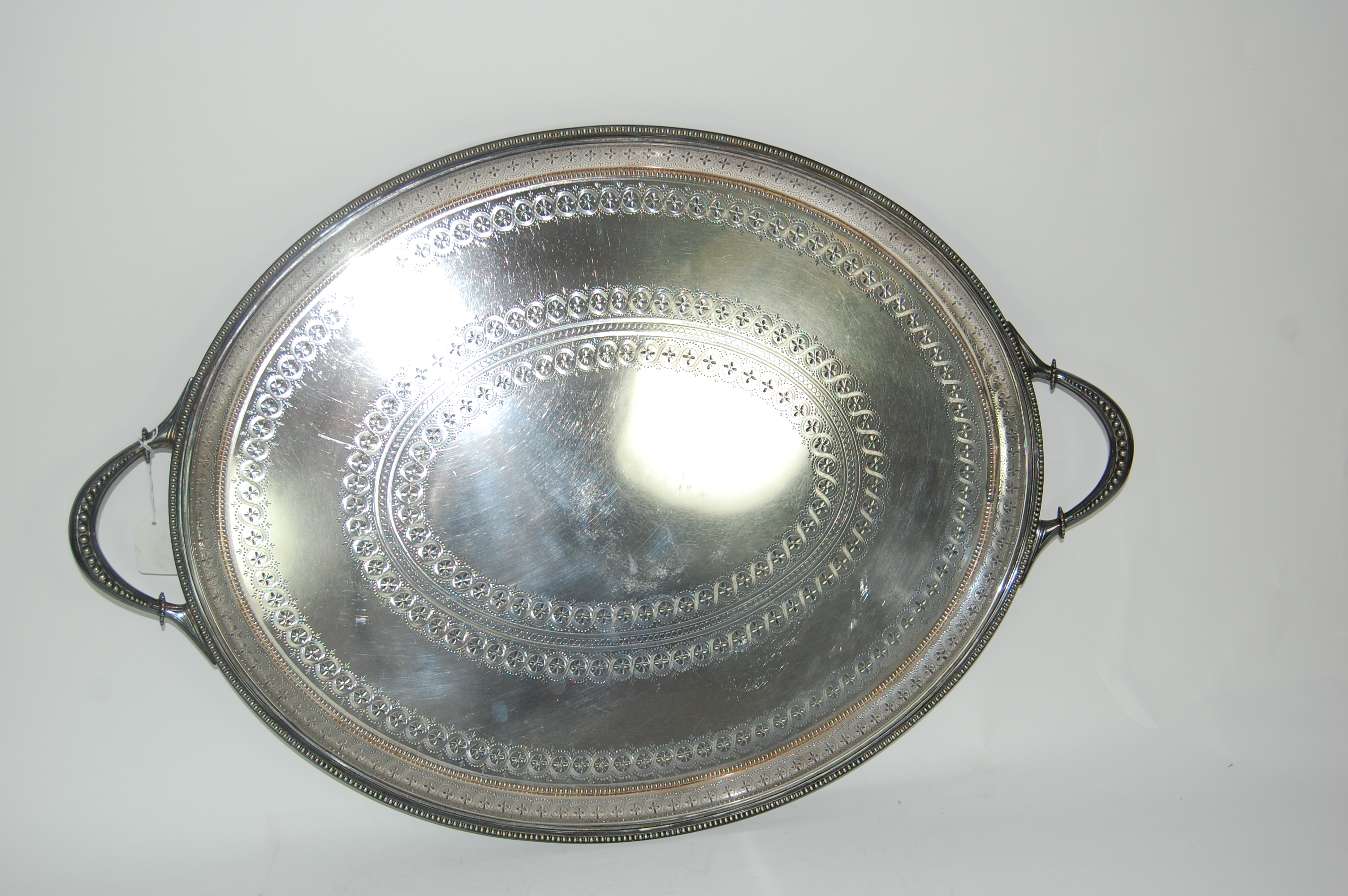 A silver plated butler's tray