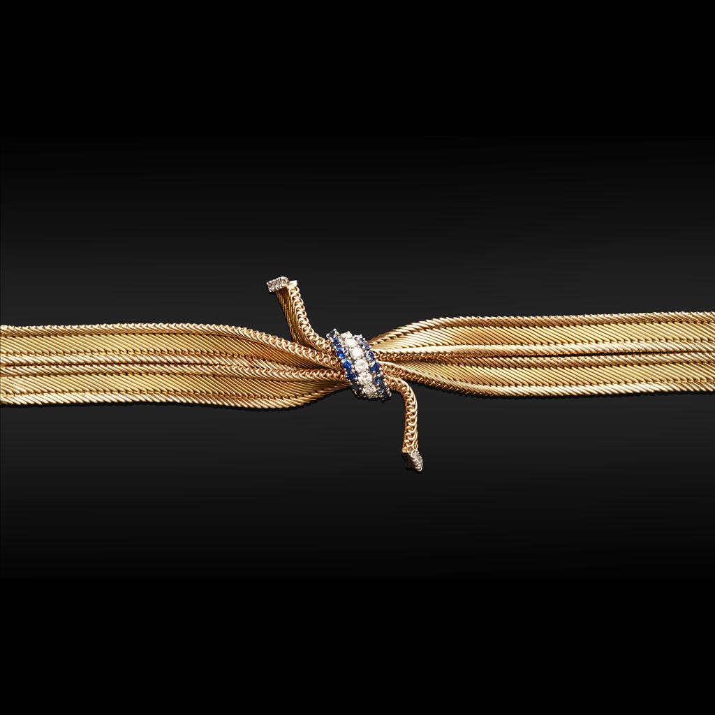 A mid-20th century sapphire and diamond set bracelet