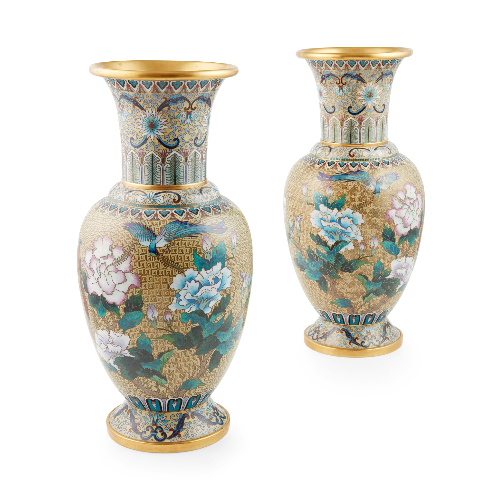 PAIR OF JAPANESE CLOISONNÉ ENAMEL VASES