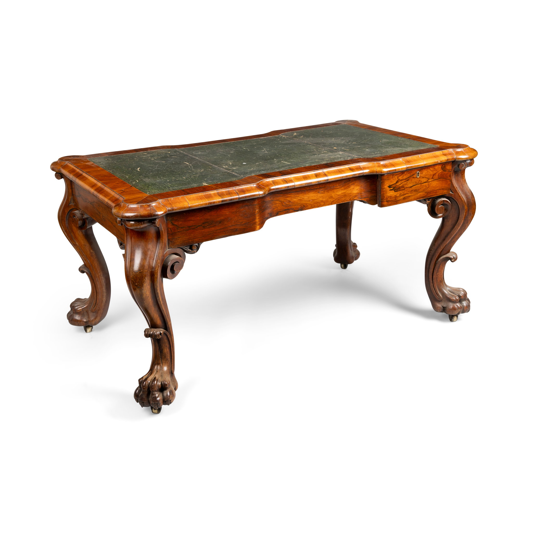 A VICTORIAN ROSEWOOD WRITING DESK