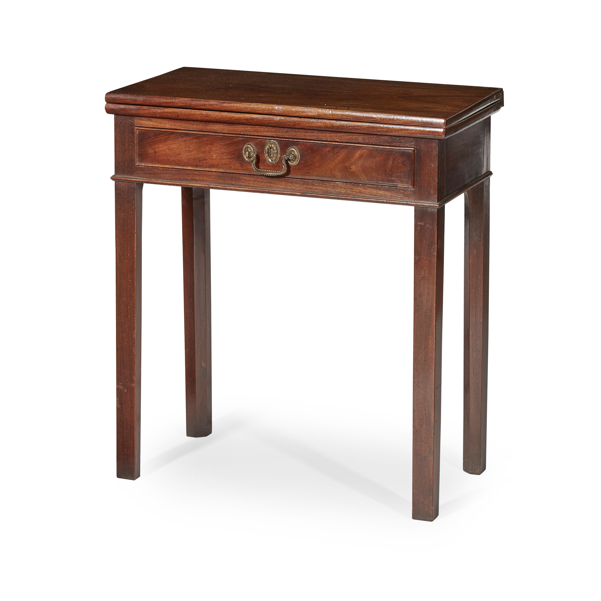 GEORGE II MAHOGANY FOLD-OVER TEA TABLE