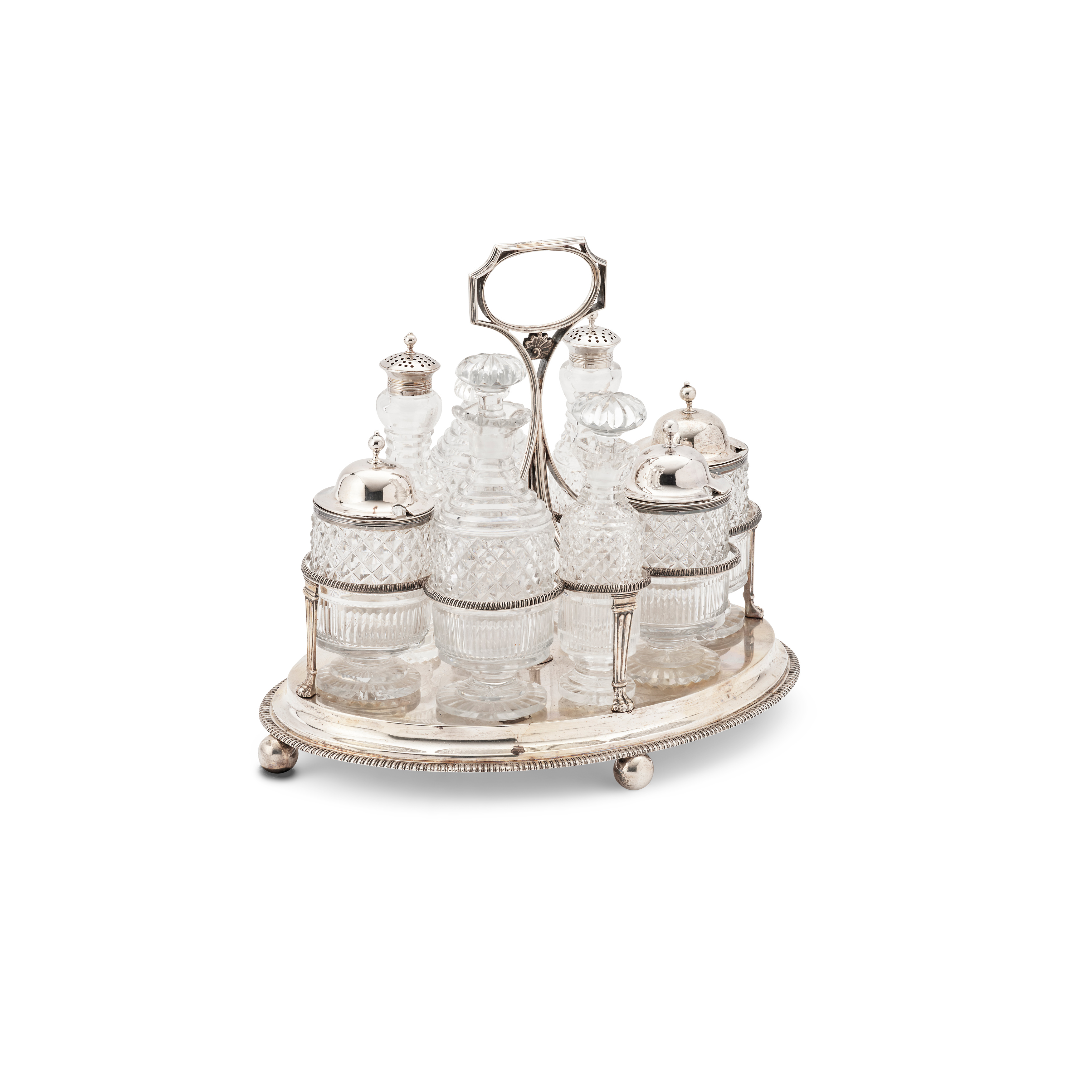 A GEORGE III WARWICK CRUET SET