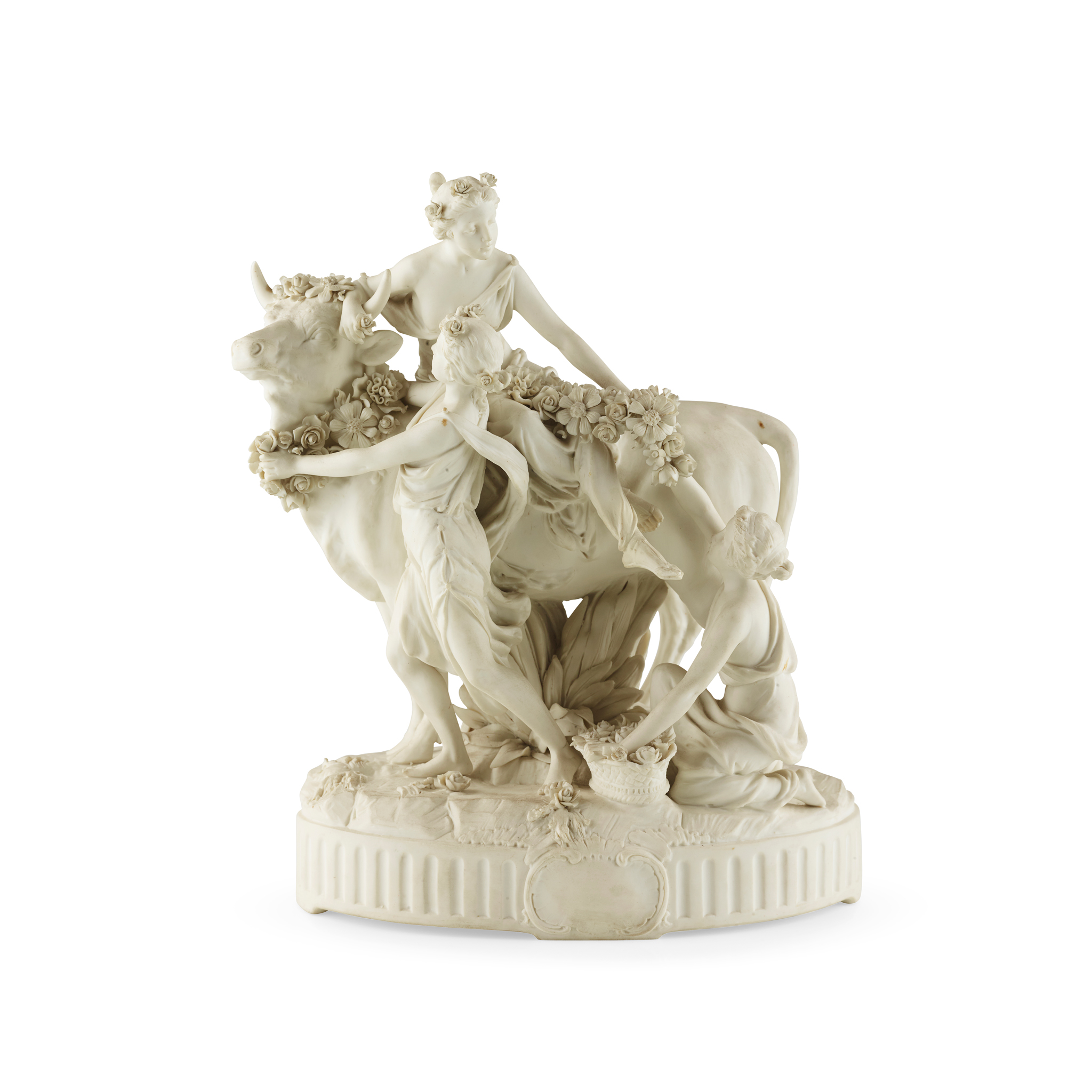 BISCUIT PORCELAIN FIGURE OF EUROPA AND THE BULL, BY ERNST WAHLISS (1837-1900)