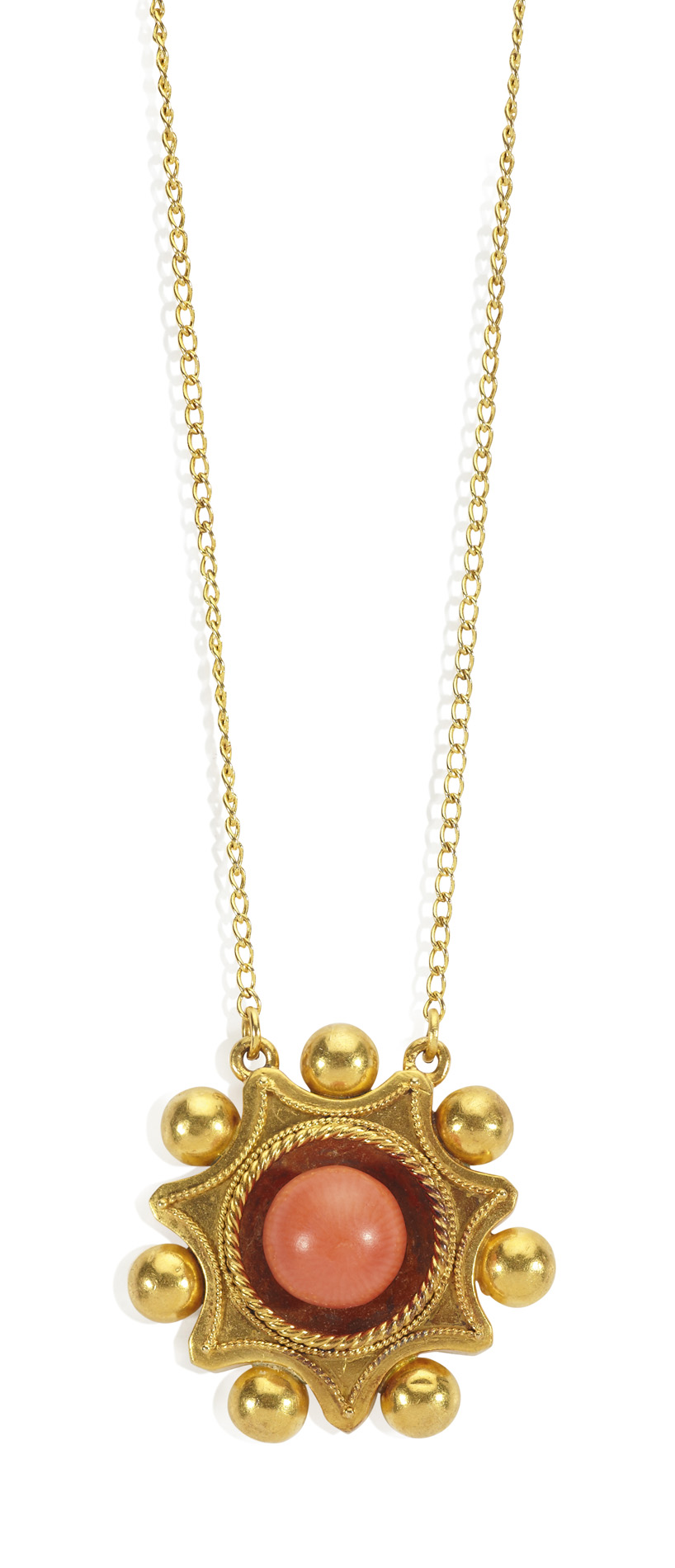 A Victorian coral set pendant