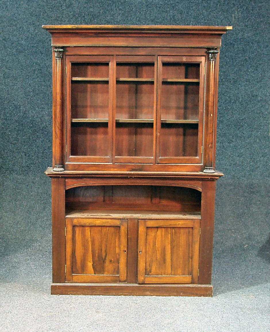 A 19th century rosewood bookcase,