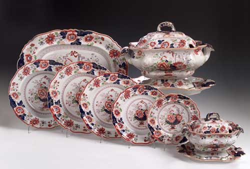 An extensive late 19th century ironstone dinner service