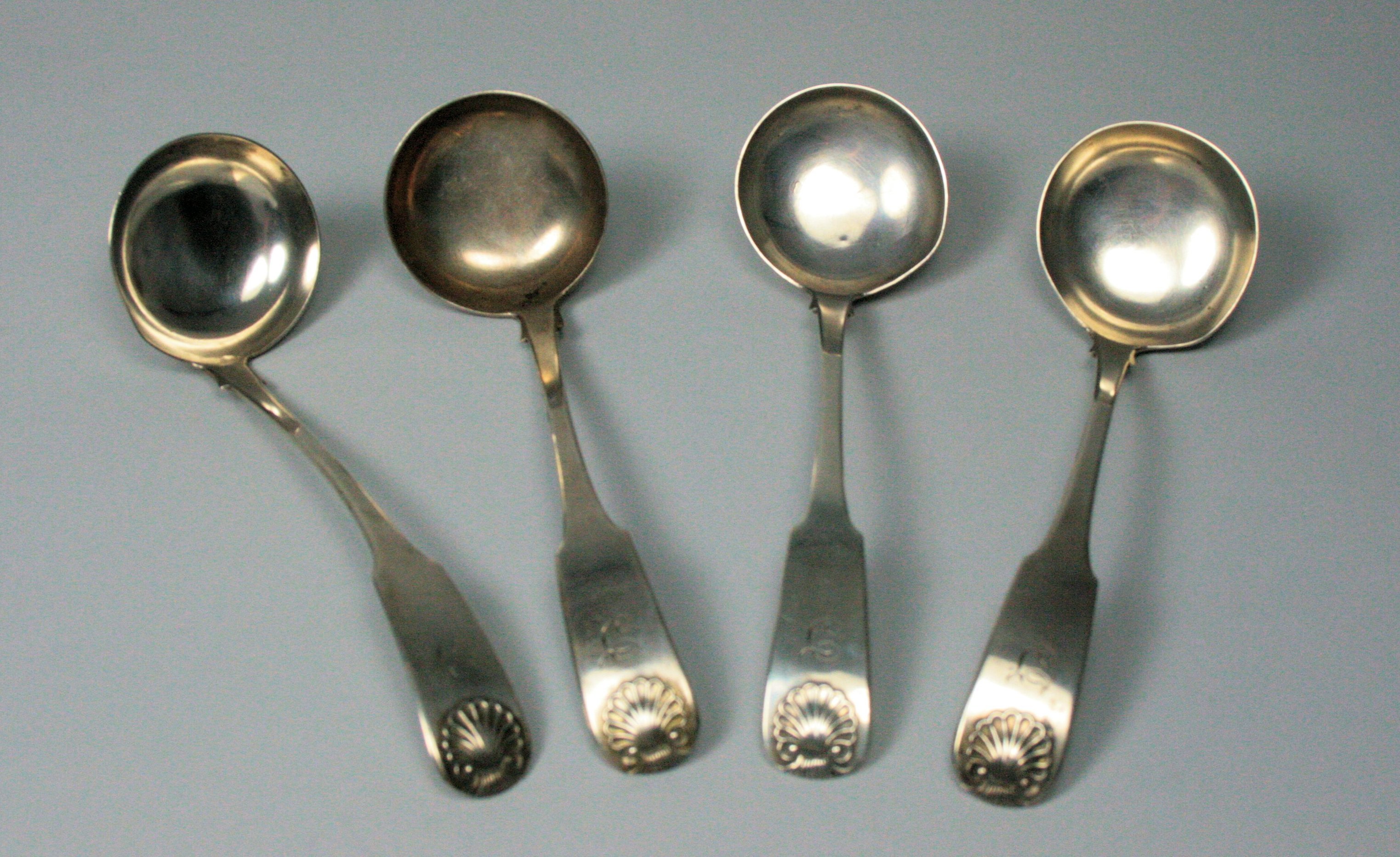 Greenock - a matched set of four Scottish provincial toddy ladles