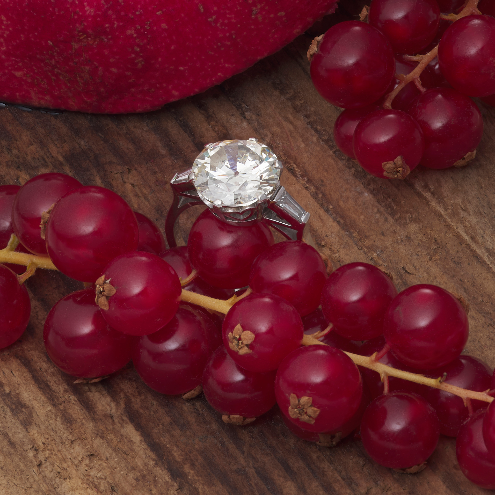 A 5.01 carat diamond single-stone ring