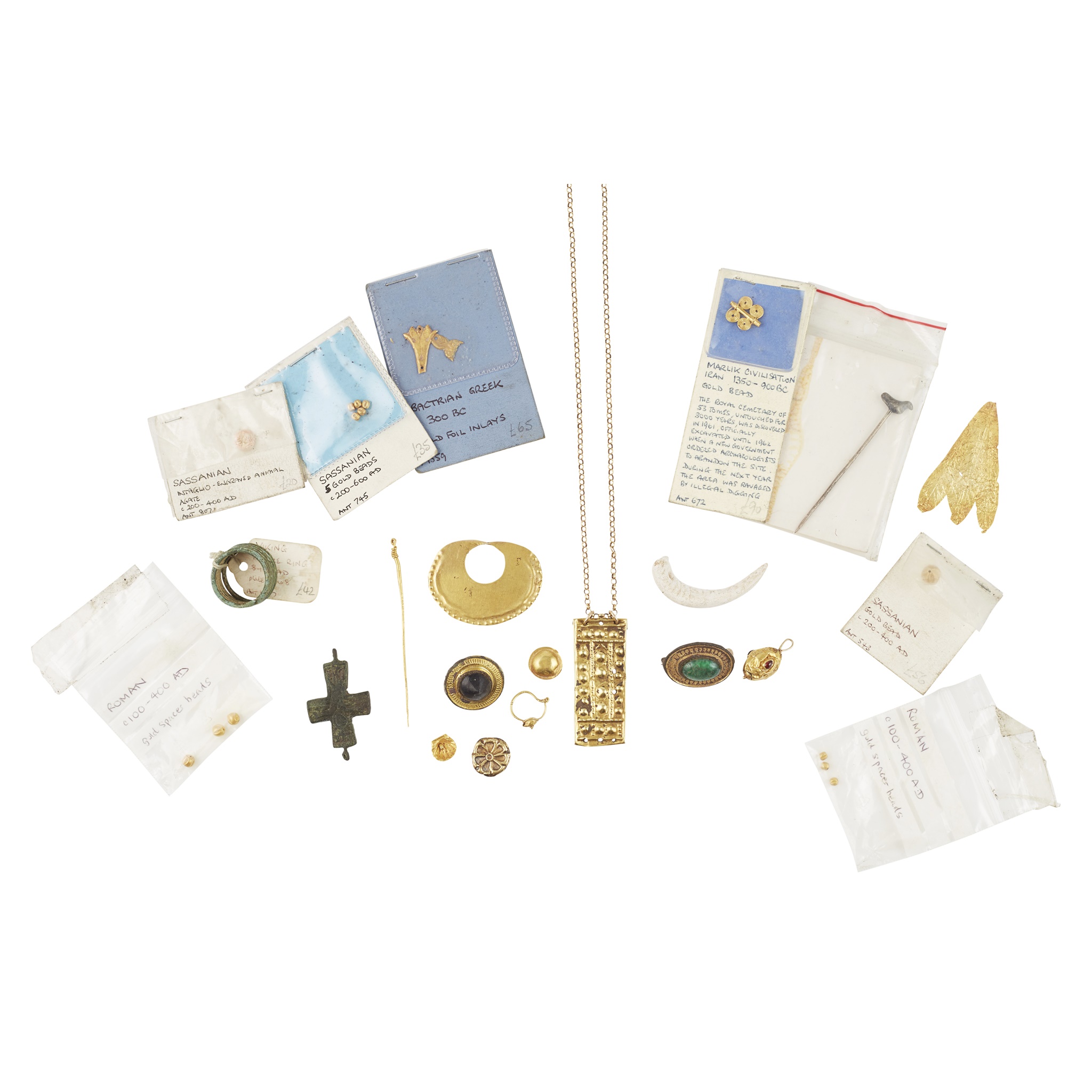 A collection of ancient jewellery and ornaments