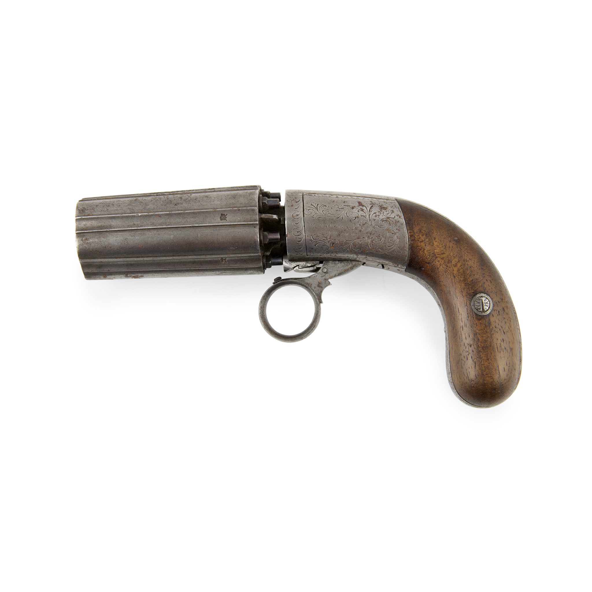 80 BORE SIX SHOT COOPER'S PATENT PERCUSSION PEPPERBOX REVOLVER