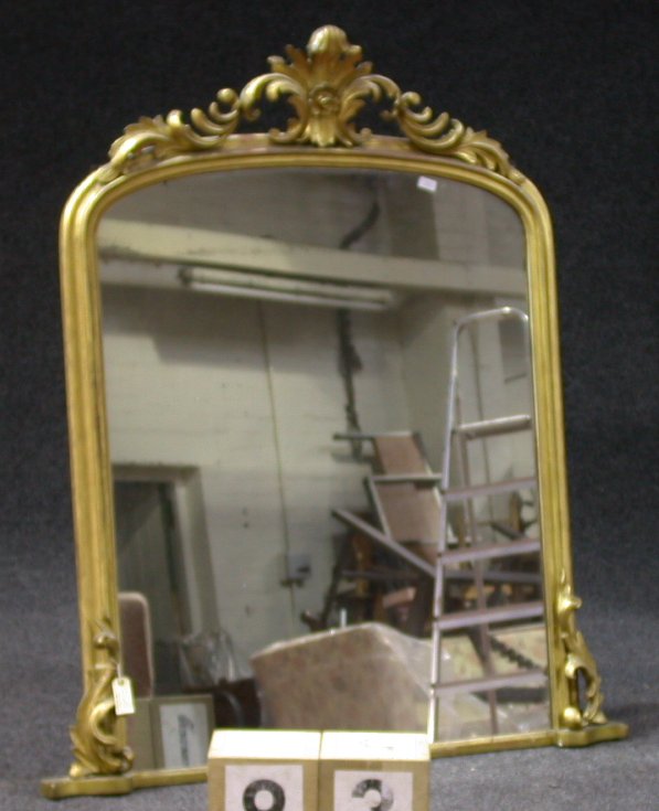 A Victorian giltwood overmantle mirror,