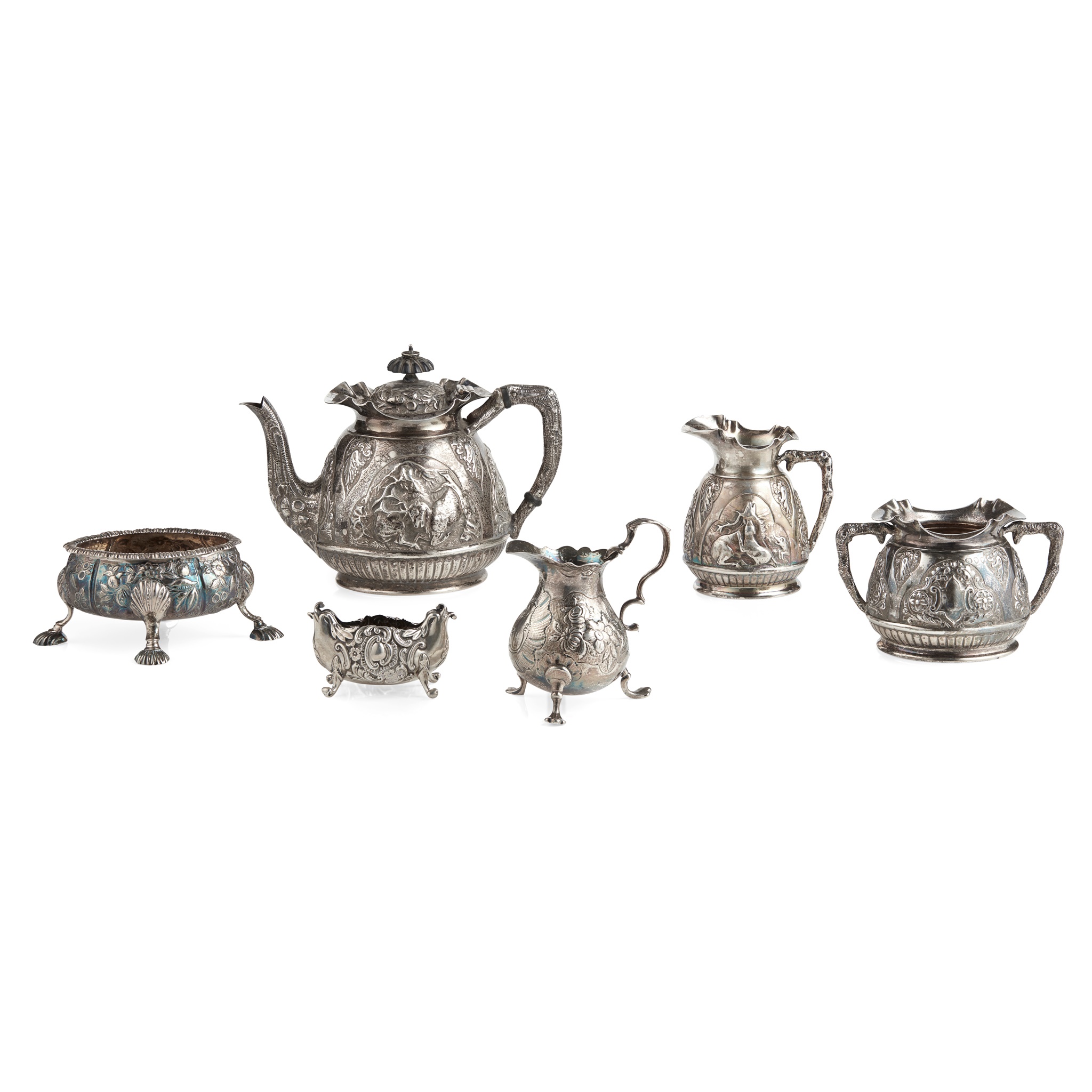 A Victorian three-piece bachelor's tea-service