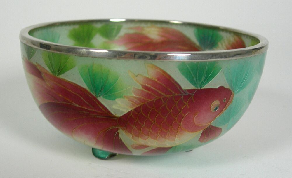 JAPANESE PLIQUE-A-JOUR ENAMEL BOWL