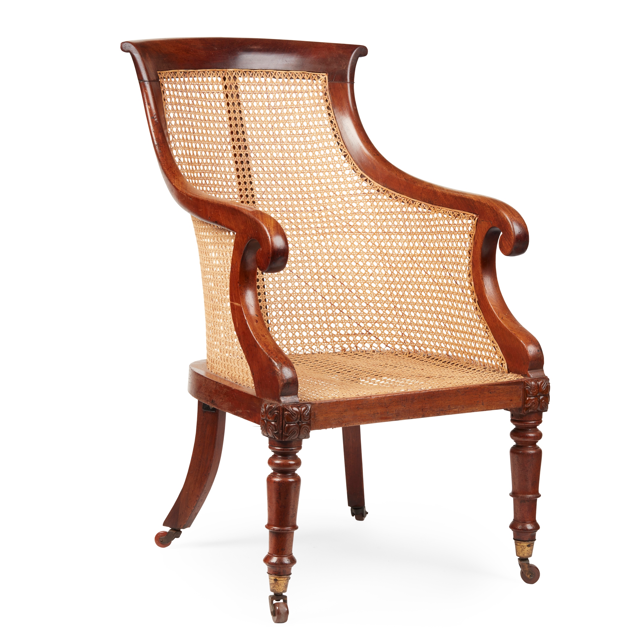 REGENCY MAHOGANY BERGERE ARMCHAIR