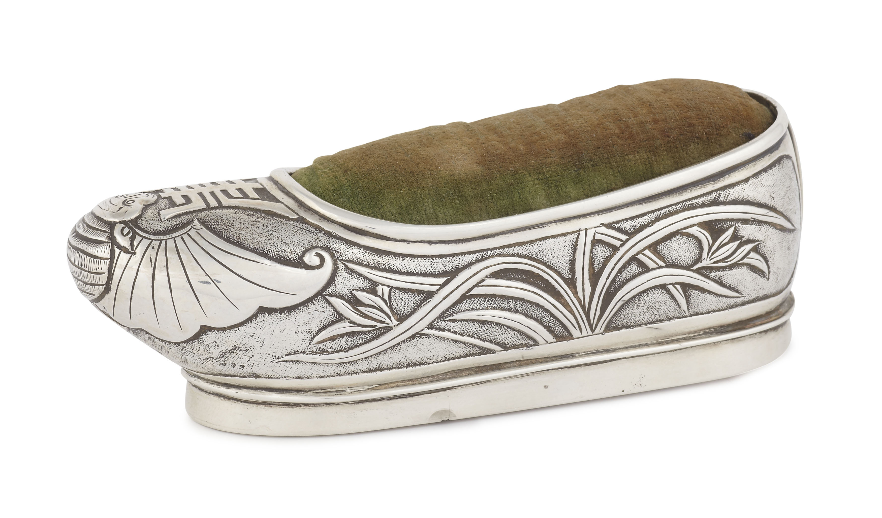 CHINESE EXPORT SILVER PIN CUSHION