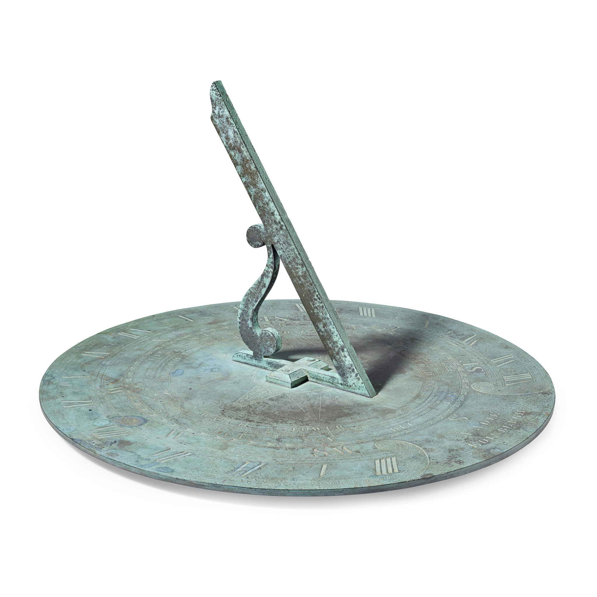 SCOTTISH REGENCY BRONZE SUNDIAL, BY ALEXANDER ADIE, EDINBURGH