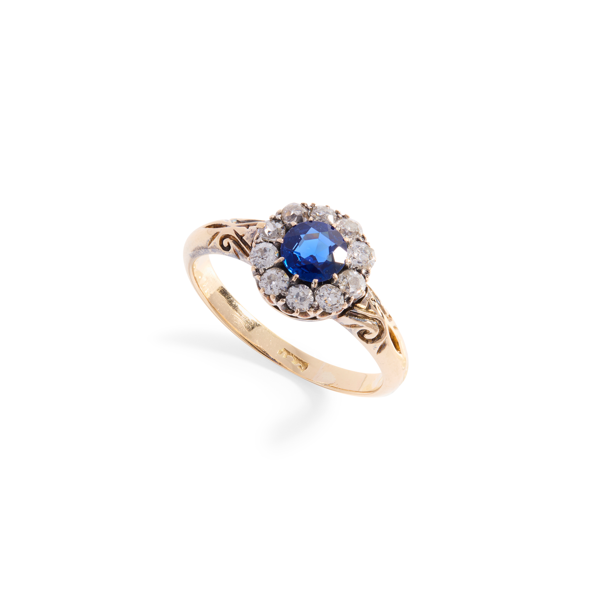 A sapphire and diamond cluster ring