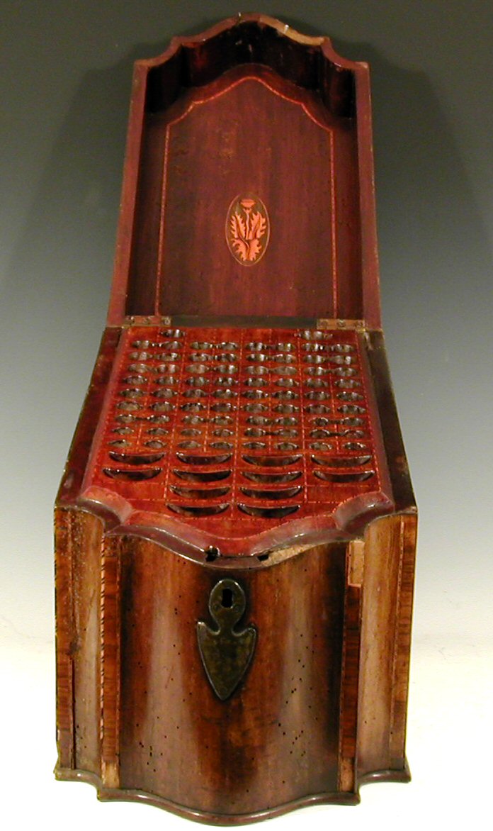 A George III mahogany knife box,