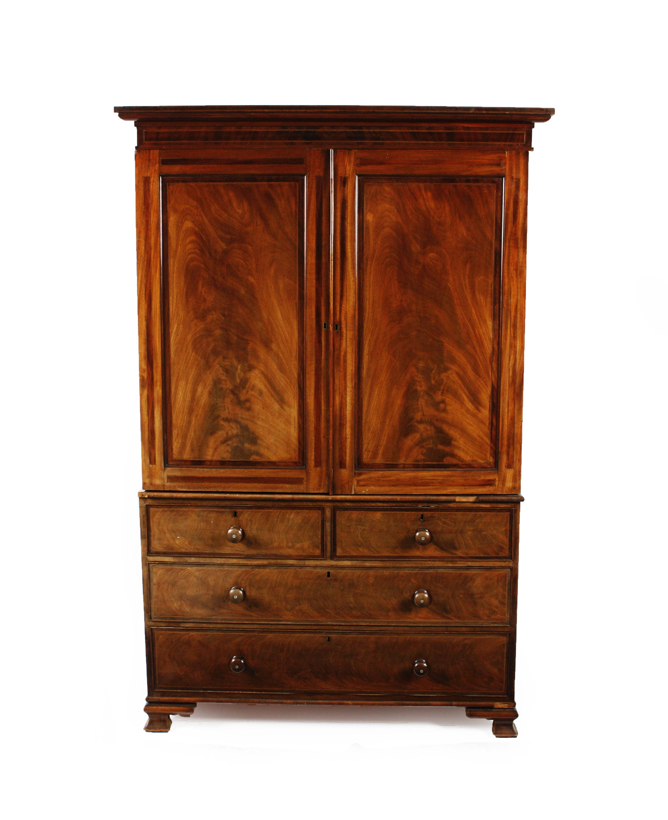 GEORGIAN MAHOGANY LINEN PRESS