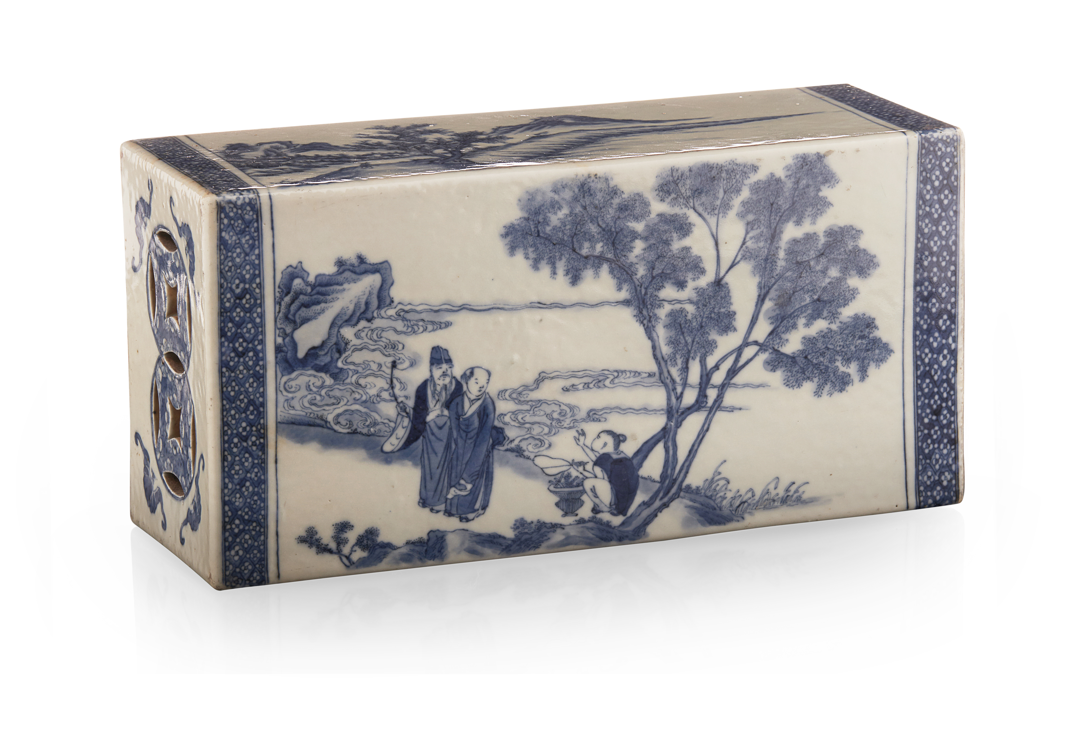 BLUE AND WHITE OPIUM PILLOW