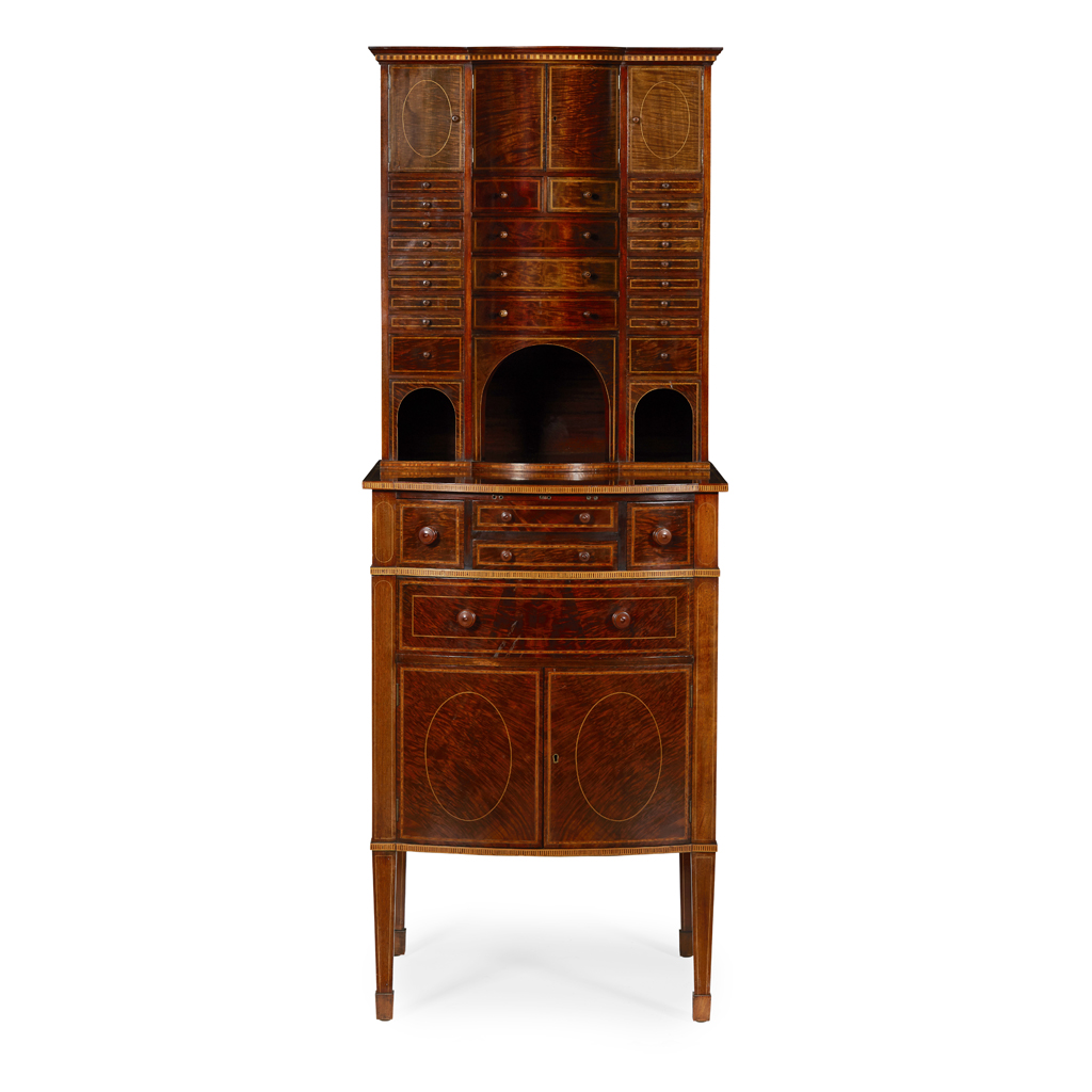 LATE VICTORIAN MAHOGANY AND SATIN BIRCH DENTIST'S CABINET, RUDKIN BROS