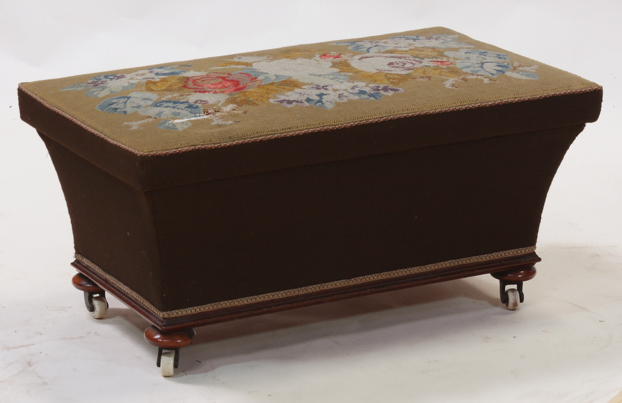 A Victorian sarcophagus ottoman