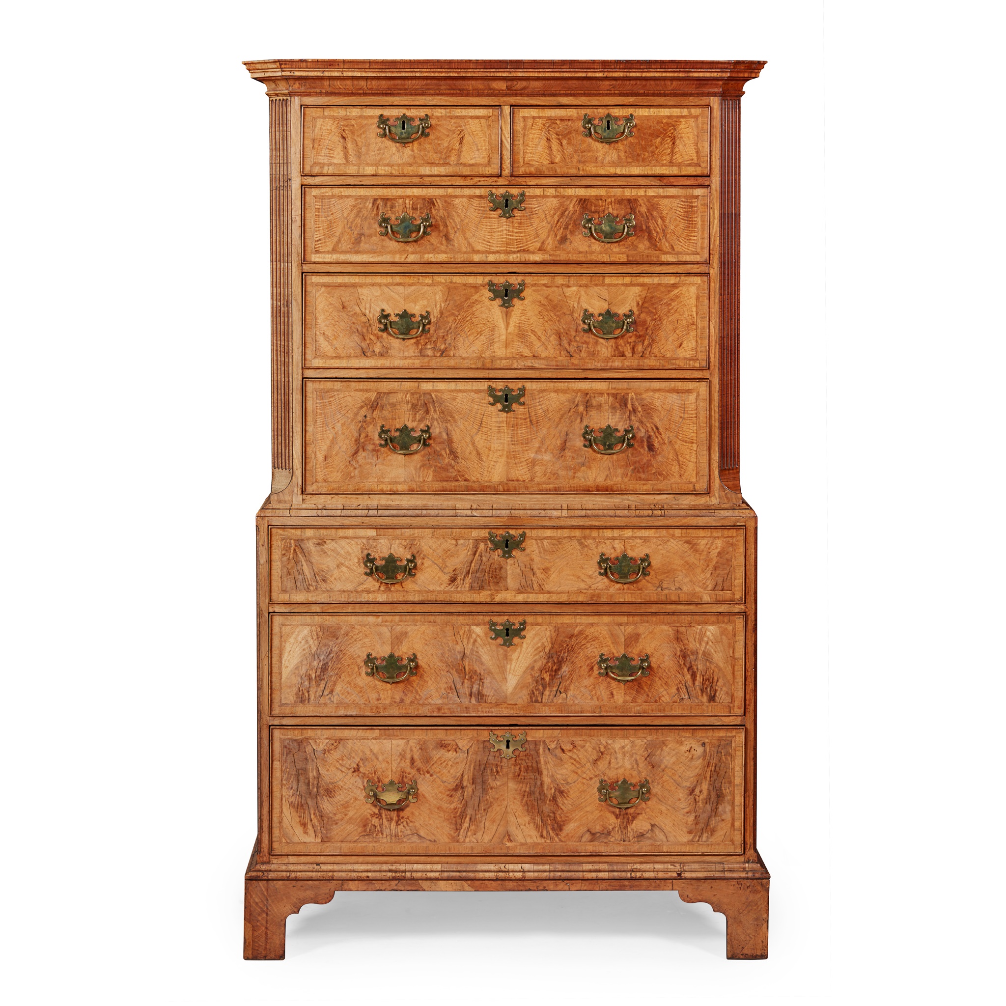 GEORGIAN STYLE WALNUT CHEST-ON-CHEST