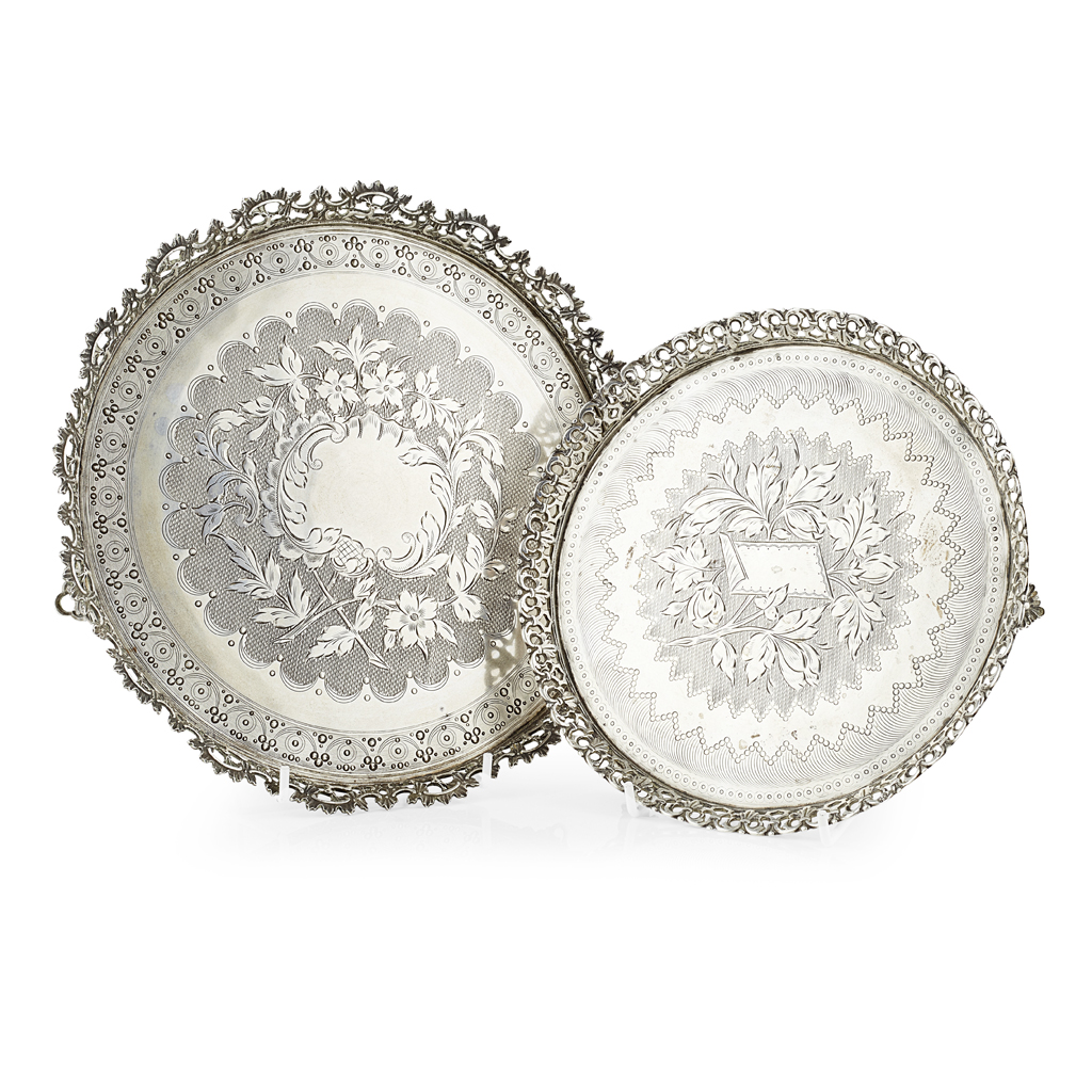 Two circular Portuguese salvers